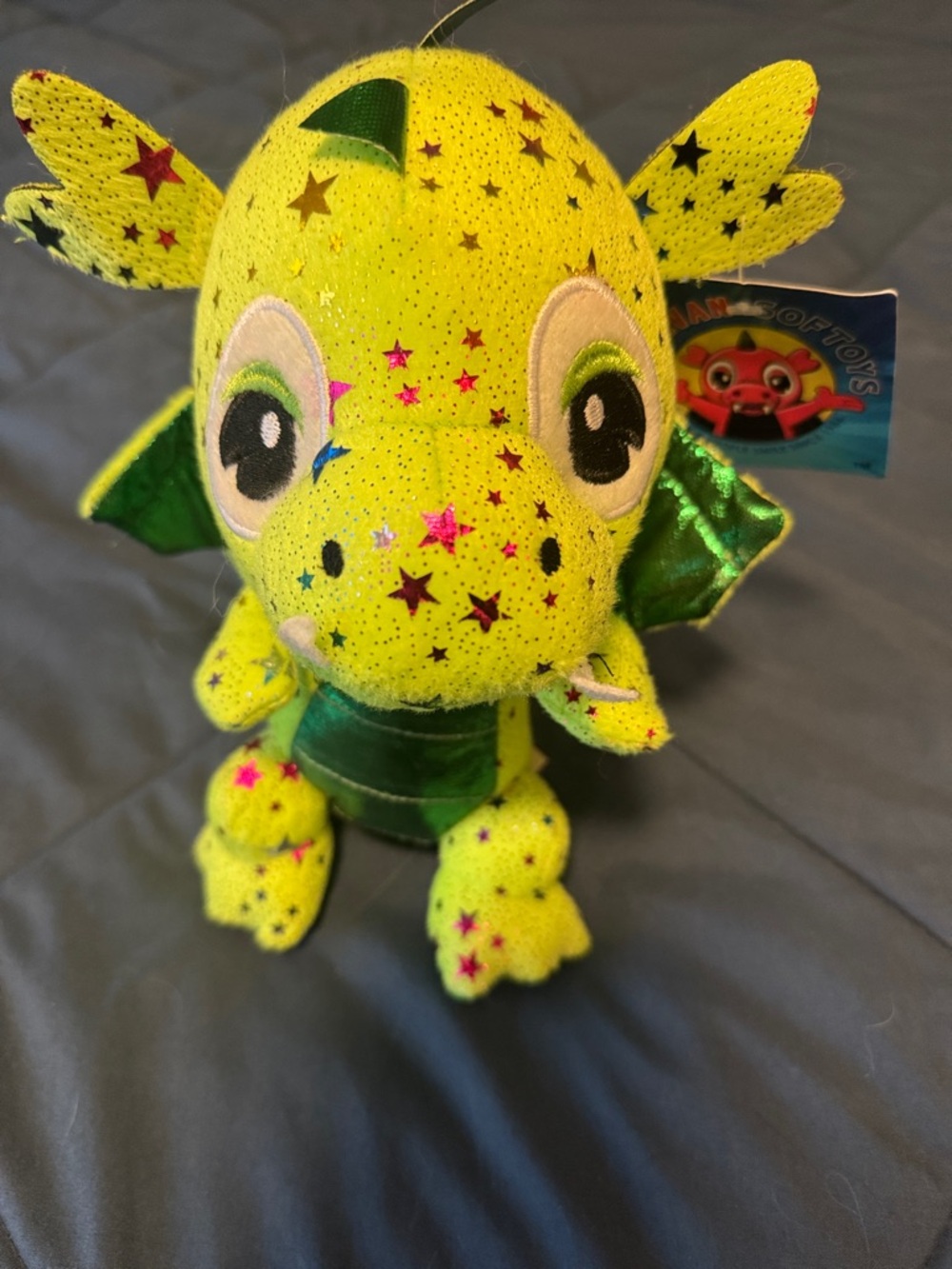 Neon Green Starry Dragon Plush
